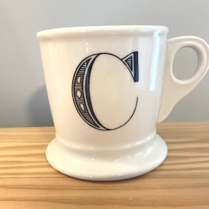Anthropologie Initial C Shaving Style Mug 12oz