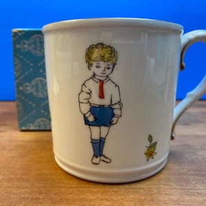 Royal Worcester Sabbath Day Child (boy) Birthday Mug Sunday’s Child Fine Bone China Made in England in original Box!