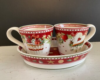 Villeroy & Boch Winter Bakery Delight 2 in 1 Cupcake Set 2 Cup and Saucer 1748