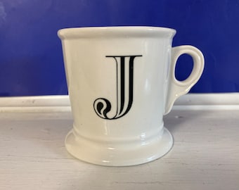 Anthropologie Original Monogram Mug Upper Case J. White and Black