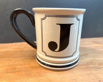 Formation Brands San Francisco Monogram Initial J Retro Shaving Mug 14 oz Coffee Hot Cocoa