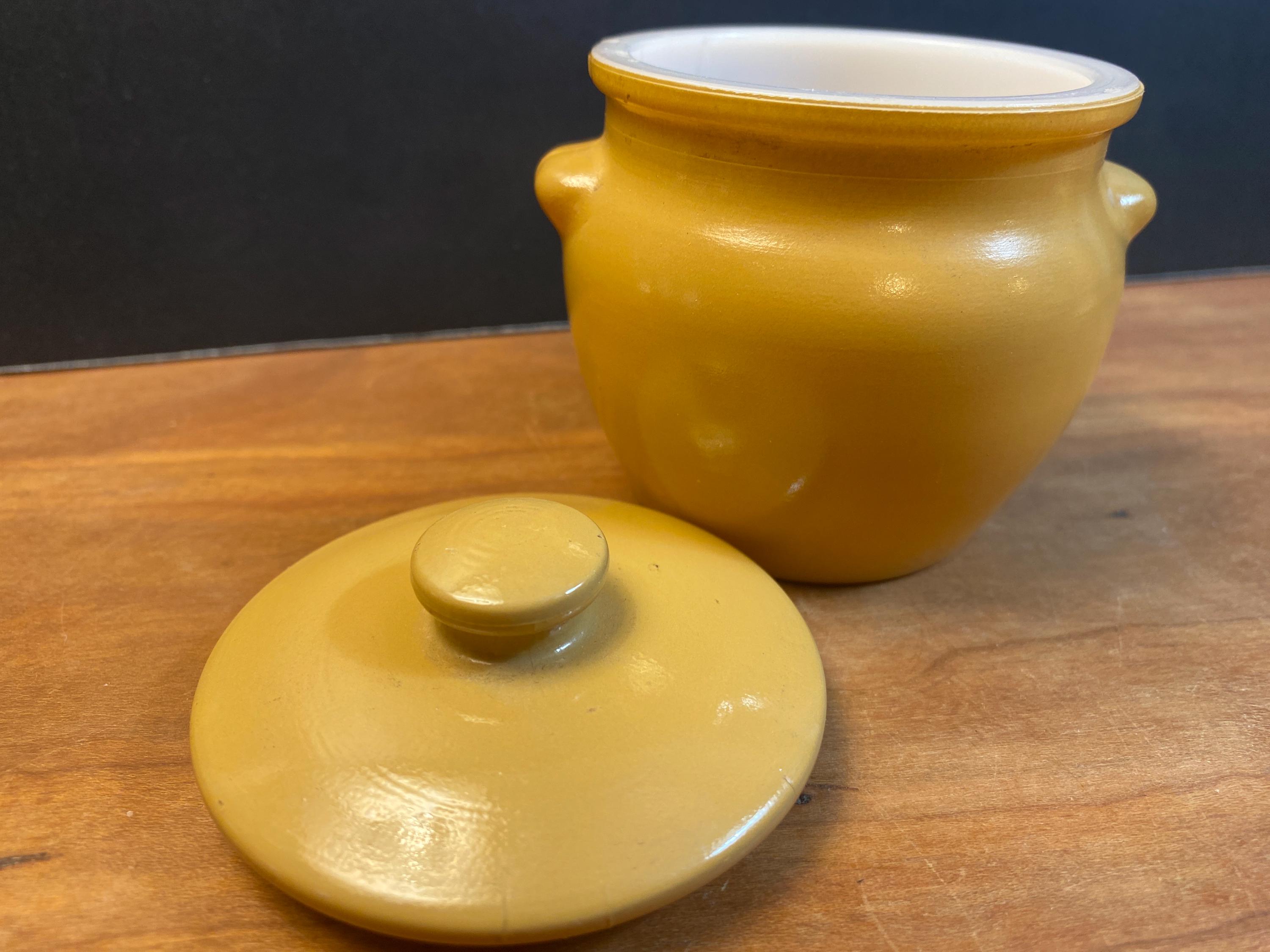 Vintage Dutchess Cheese Jar Crock with Lid Harvest Gold Kitschy Kitchen