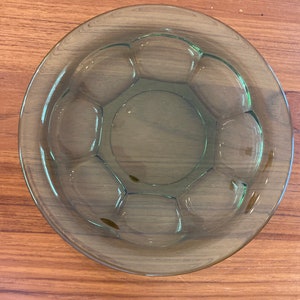 Vintage Mid Century Olive Green Glass Salad Plates Set of 4
