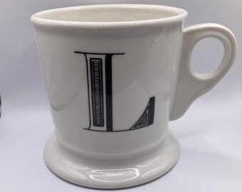 Anthropologie Initial L shaving Style Mug 12 oz