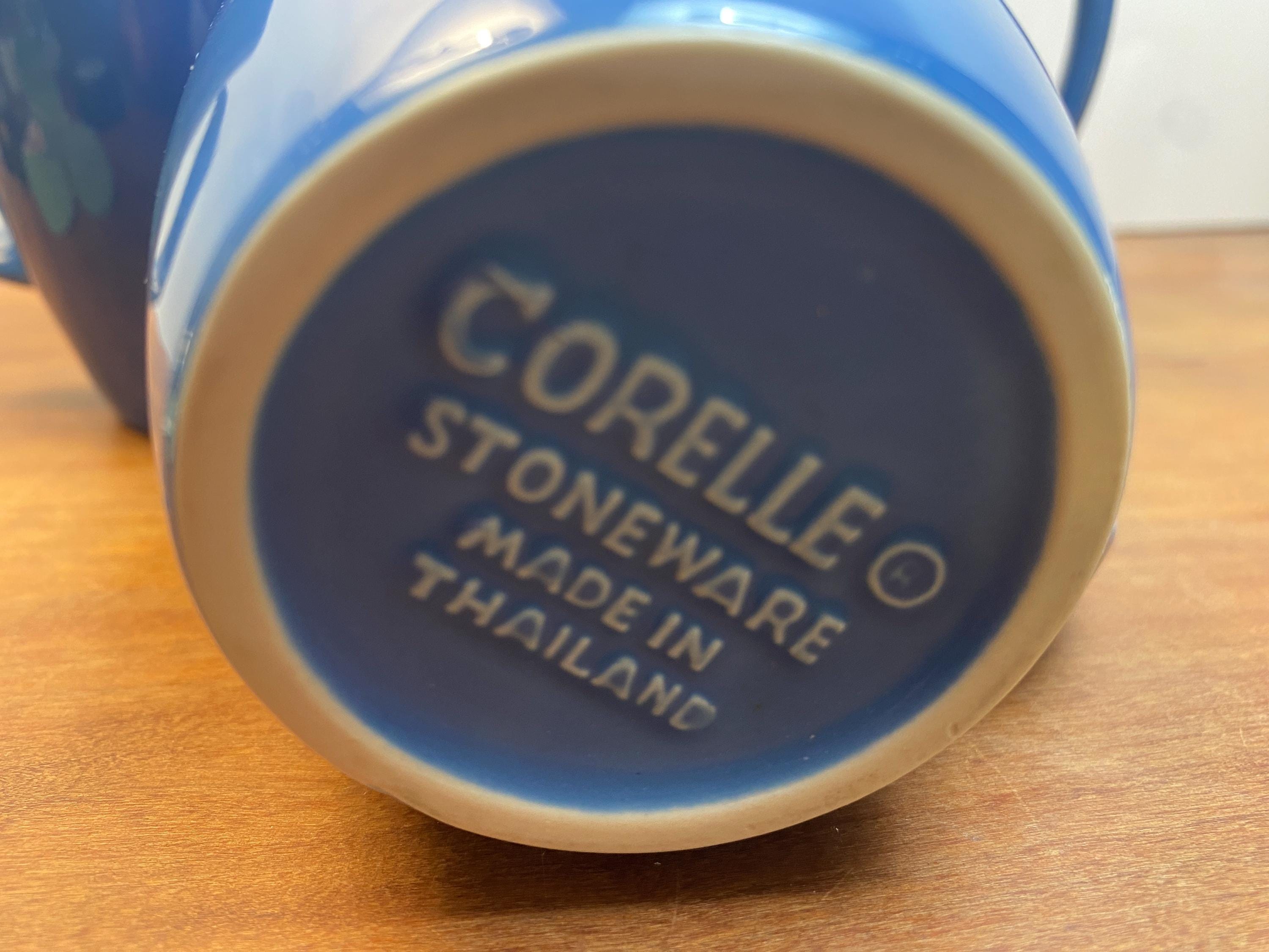 CORELLE セラミック ストーンウェア マグカップ 4個セット ブルー 