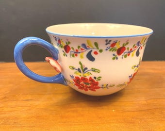 Anthropologie Cadiz Coffee Ice Cream Mug Floral