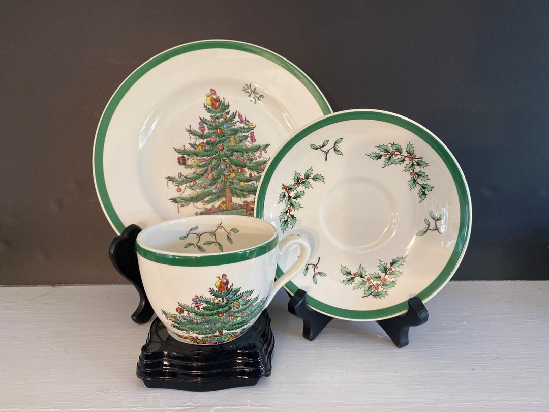SPODE クリスマスツリー 3点セット ティーカップ＆ソーサーと8