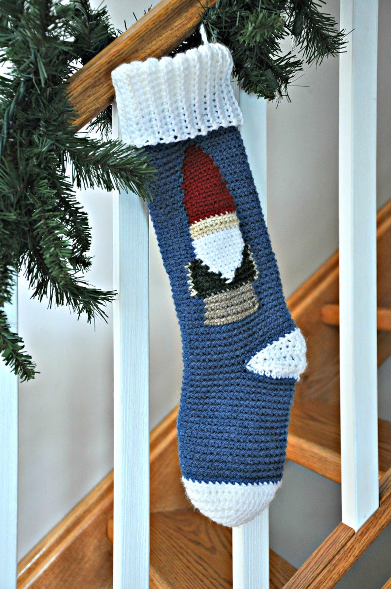 Gnome Christmas Stocking Crochet Pattern Pdf Etsy