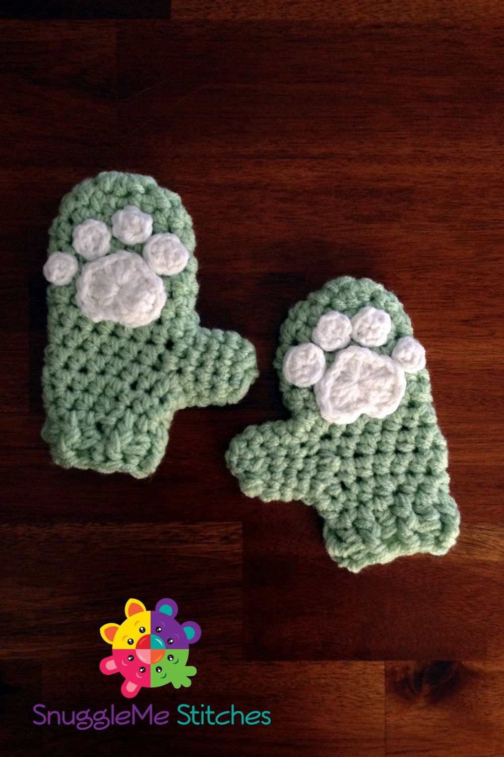 Un'bear'ably Cute Mittens Crochet Pattern pdf Paw Etsy