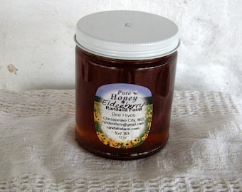 Infused Elderberry Raw Honey, 12oz, Randalia Bee Hives