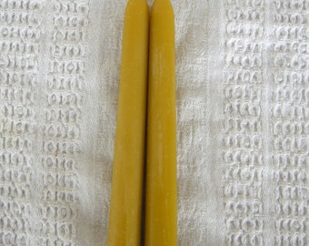 Pair Beeswax Taper Candles, 10", Randalia Bee Hives