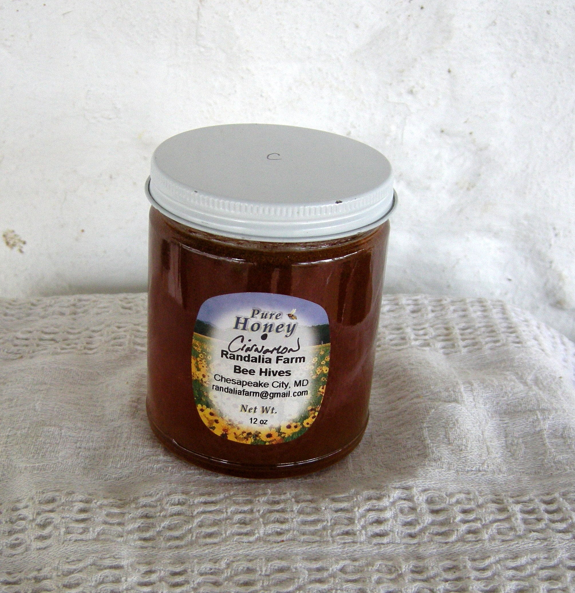 Raw Honey and Cinnamon, 12oz. Randalia Bee Hives