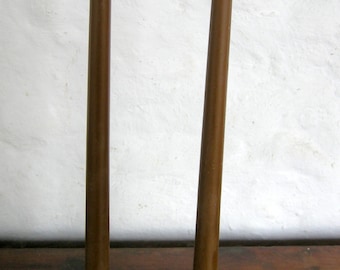 Pair Beeswax 12" Brown Taper Candles Hand Crafted By The Beekeeper