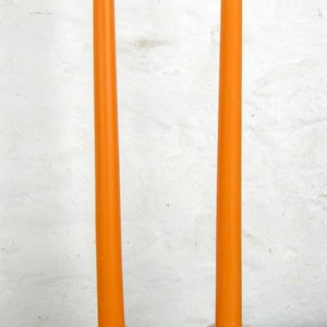 Pair Beeswax 12&quot; Orange Halloween Taper Candles Hand Crafted By The Beekeeper