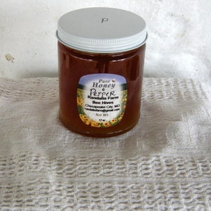 Infused Pepper Raw Wildflower Honey, 12oz. Randalia Bee Hives