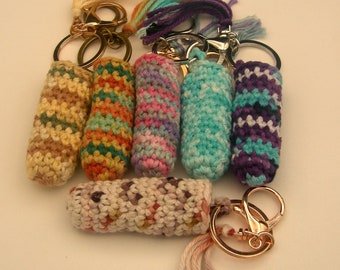 Crochet Lip Balm, Chapstick Holder, Key Chain