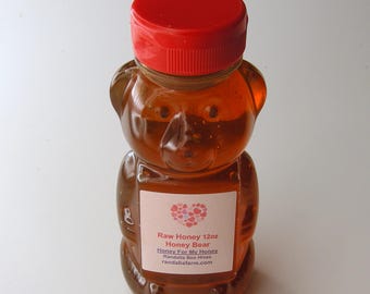 Valentine Gift Honey Bear, 12oz Raw Honey, Randalia Bee Hives