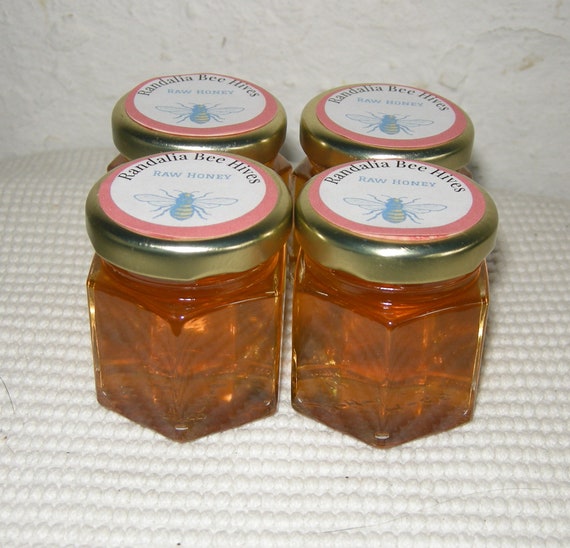 Wedding Favor Honey, Randalia Bee Hives 2oz Hexagonal Jar