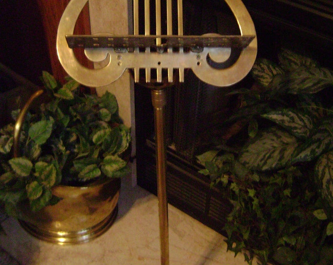 Adjustable Brass Lyre Sheet Music Stand, Home Decor, Traditional Decor