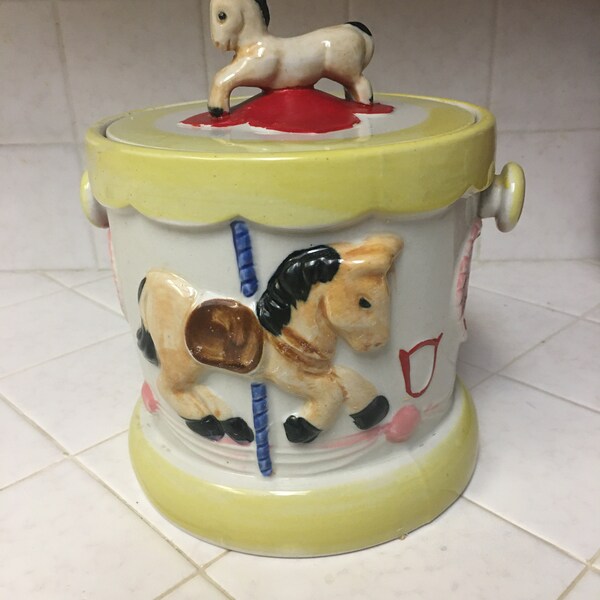 Vintage Tilso Horse Carousel Cookie Jar