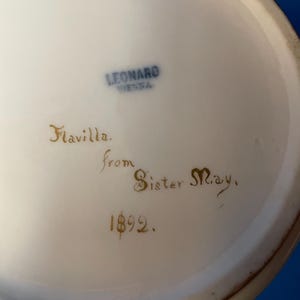 Antique Biscuit Jar, Personalized 1892(inscribed in gold on bottom)Gift to Flavilla from Sister May