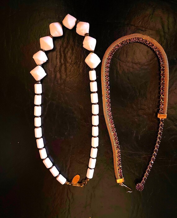 Miriam Haskell And Weiss Signed Necklaces, Lavend… - image 8