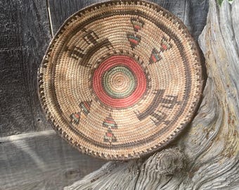 Vintage Woven Tribal Basket 13.5" Across