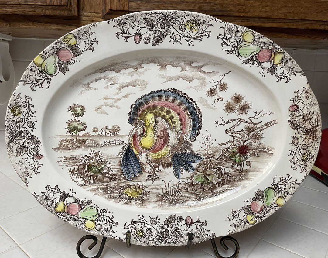 Vintage Thanksgiving Turkey Platter, Large 18.5" X 14" - Etsy