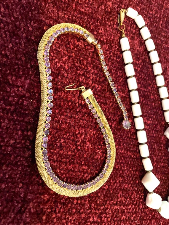 Miriam Haskell And Weiss Signed Necklaces, Lavend… - image 7