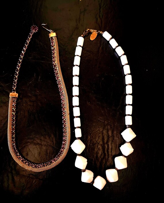 Miriam Haskell And Weiss Signed Necklaces, Lavend… - image 4