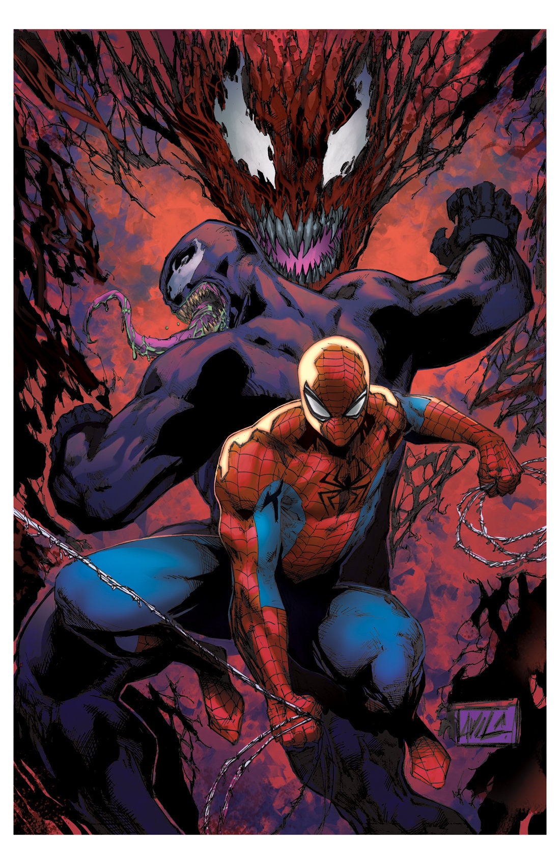 Spiderman Venom Vs Carnage Print - Etsy