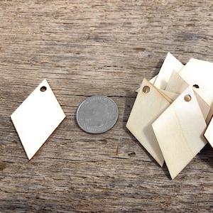 2 inch wood diamond shape earring blanks tags ear ring crafts