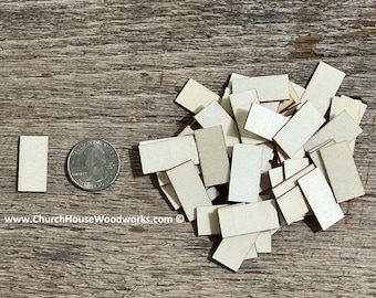 50 blank 1/2 by 1 inch wooden craft Tiny RECTANGLES, DIY craft supplies wood shapes, .5" by .1"