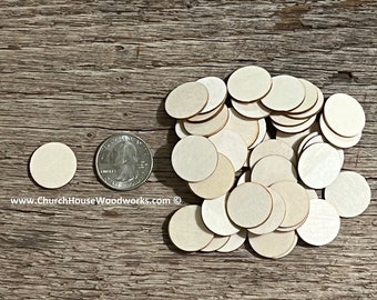50 pcs 3/4 inch Wood Circles – 0.75" Unfinished Birch Blanks – Three Quarter Inch DIY Craft Supply for Projects, Painting, Tags, Tiny Crafts