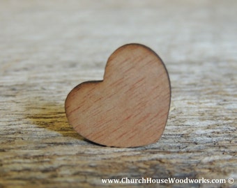 Couple Wood Hearts Shabby Chic Craft Scrapbook Vintage Confetti Heart 10mm
