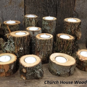12 Irregular Tree Branch Candle Holders, Rustic Wedding Candle Holders, Rustic Wedding Centerpieces, Wood Candle Centerpieces