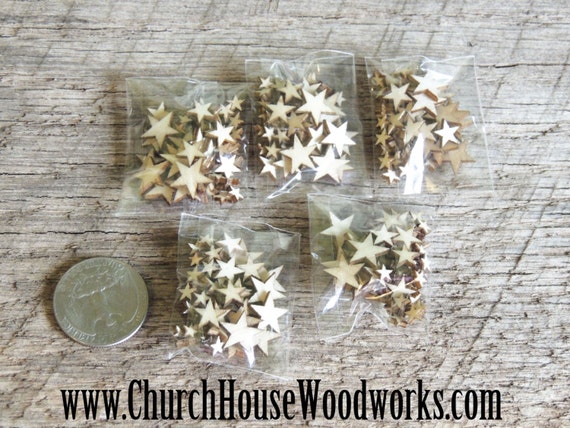 50 Small 1.25 Inch Laser Cut Wood Stars, Wooden Stars Rustic Decor Flag  Making 1-1/4 Wooden Stars DIY Craft Supplies Flag Making 