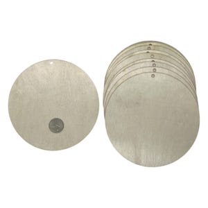 10 pcs 6&quot; Circle Tag Wood Cutouts with Hole – Unfinished Birch Veneer Blanks – DIY Craft Supply for Painting, Signs, Tags