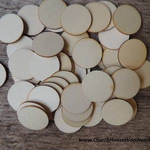 50 pcs 1" Circle Wood Cutouts – Unfinished Birch Veneer Blanks – DIY Craft Supply for Painting, Tags, Coins, Projects