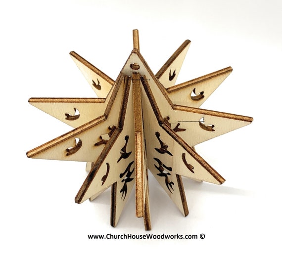 3D Ornament Star 3 Pieces Laser Cut Out Unfinished ORN32 3D Ornament Star 3 Pieces Laser Cut Out Unfinished ORN32