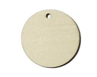 25 qty 2.5 inch wooden TAG craft circles, DIY craft supplies Two and half inch wood circles, wood disk, rounds, cookies, with hole, 2-1/2