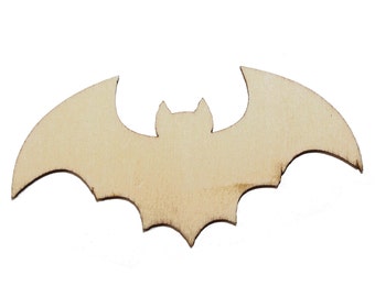 25 qty 2.5 inch Wood Bats Halloween wooden craft shapes