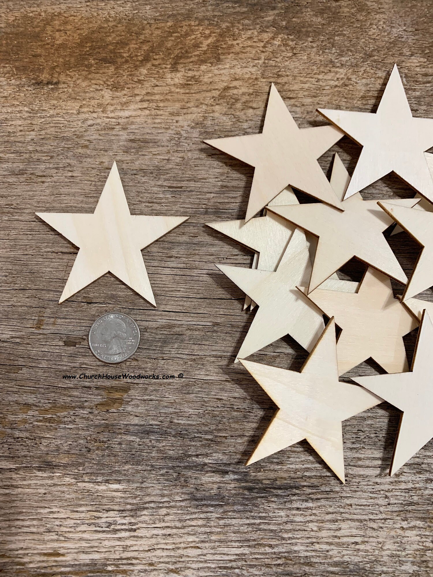 50 Small 1.25 Inch Laser Cut Wood Stars, Wooden Stars Rustic Decor Flag  Making 1-1/4 Wooden Stars DIY Craft Supplies Flag Making 