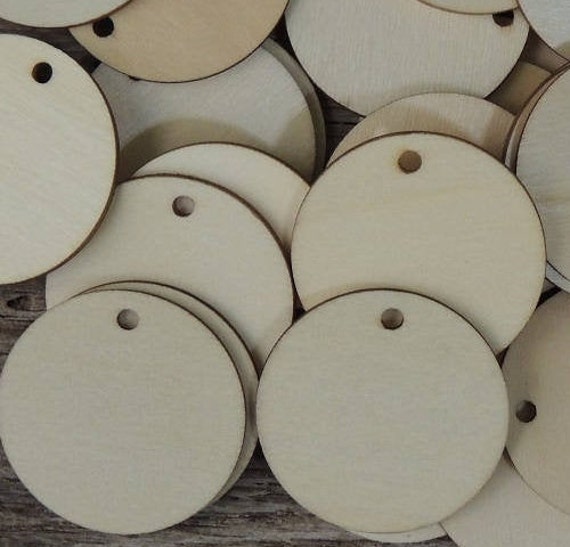 2 Wood Discs 2.50 Diameter 1'' Thick, Unfinished Wooden Circles for Holiday  Craft Supplies, Round Shapes for Ornaments, Unfinished Discs 
