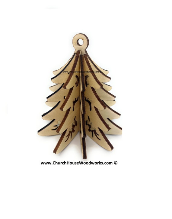 3D Ornament Tree 3 Pieces Laser Cut Out Unfinished ORN134 3D Ornament Tree 3 Pieces Laser Cut Out Unfinished ORN134