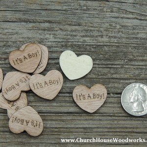 It's A Boy Wood Hearts for Baby Shower Decorations