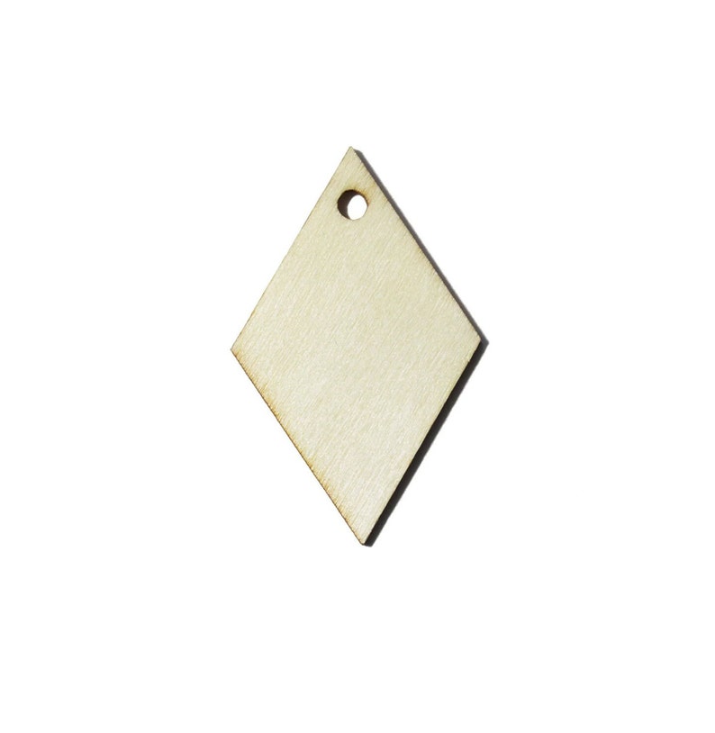 2 inch wood diamond shape earring blanks tags ear ring crafts