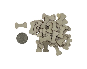50 pcs 1" Wood Dog Bone Cutouts – Unfinished Birch Blanks – DIY Craft Supply for Pet Projects, Tags, Scrapbooking, Crafts