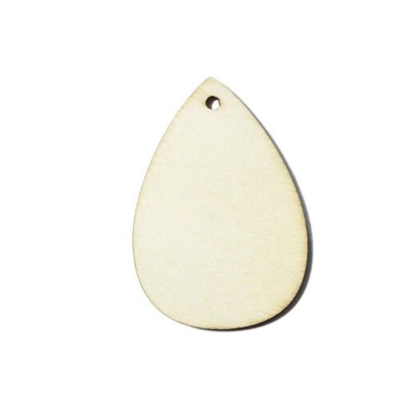 25 qty 2 inch Tear, Teardrop wooden craft circles, DIY craft supplies two inch tags, Earring blanks, Tear drop