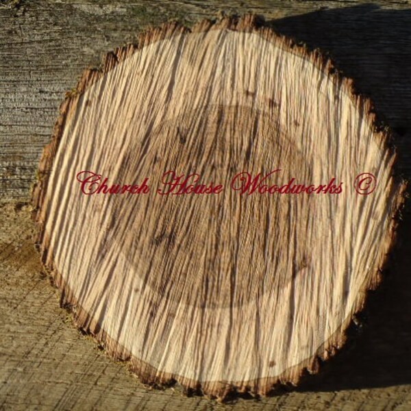 3 qty x 8"  Large Hickory Wood Slices, rustic weddings, country weddings, tree slices, log slice, rustic centerpiece, slab